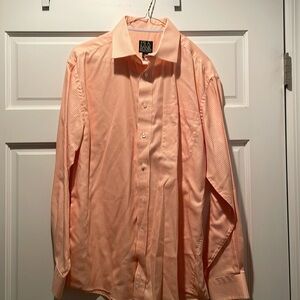 JoS A Bank Orange Check Mens Signature Collection Dress Shirt